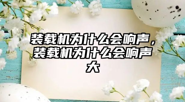 裝載機為什么會響聲，裝載機為什么會響聲大