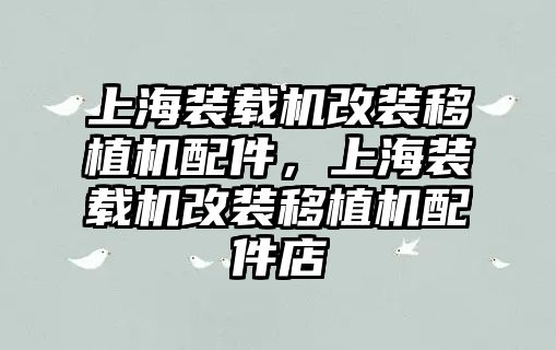 上海裝載機(jī)改裝移植機(jī)配件，上海裝載機(jī)改裝移植機(jī)配件店