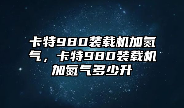 卡特980裝載機(jī)加氮?dú)?，卡?80裝載機(jī)加氮?dú)舛嗌偕?/>	
								</i>
								<p class=