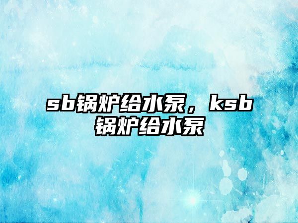 sb鍋爐給水泵，ksb鍋爐給水泵