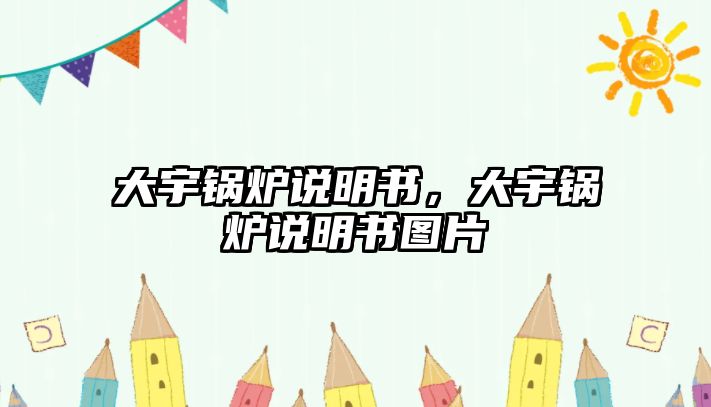 大宇鍋爐說明書，大宇鍋爐說明書圖片