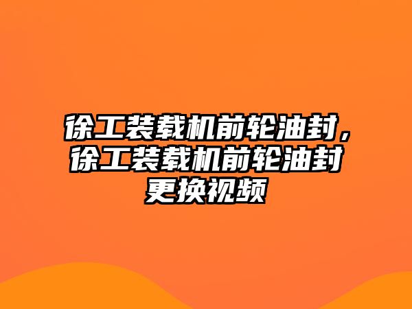 徐工裝載機(jī)前輪油封，徐工裝載機(jī)前輪油封更換視頻