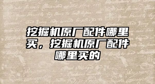 挖掘機原廠配件哪里買，挖掘機原廠配件哪里買的