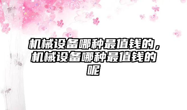 機(jī)械設(shè)備哪種最值錢的，機(jī)械設(shè)備哪種最值錢的呢