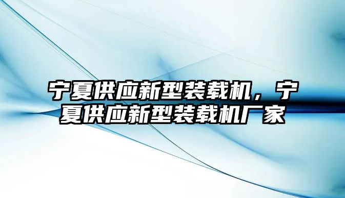 寧夏供應(yīng)新型裝載機(jī)，寧夏供應(yīng)新型裝載機(jī)廠家