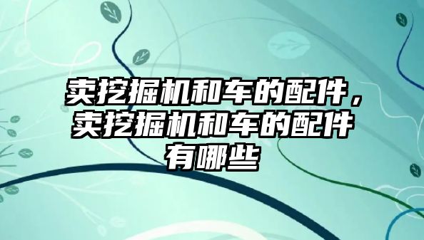 賣挖掘機和車的配件，賣挖掘機和車的配件有哪些