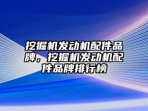 挖掘機發(fā)動機配件品牌，挖掘機發(fā)動機配件品牌排行榜