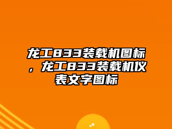 龍工833裝載機圖標，龍工833裝載機儀表文字圖標