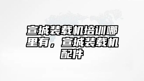 宣城裝載機培訓(xùn)哪里有，宣城裝載機配件