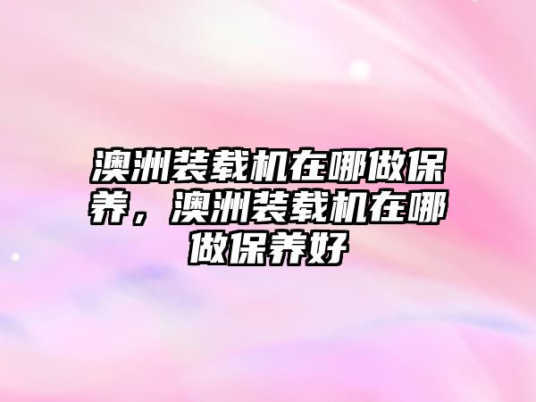 澳洲裝載機(jī)在哪做保養(yǎng)，澳洲裝載機(jī)在哪做保養(yǎng)好