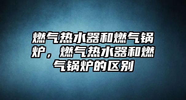 燃氣熱水器和燃氣鍋爐，燃氣熱水器和燃氣鍋爐的區(qū)別