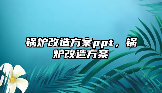 鍋爐改造方案ppt，鍋爐改造方案