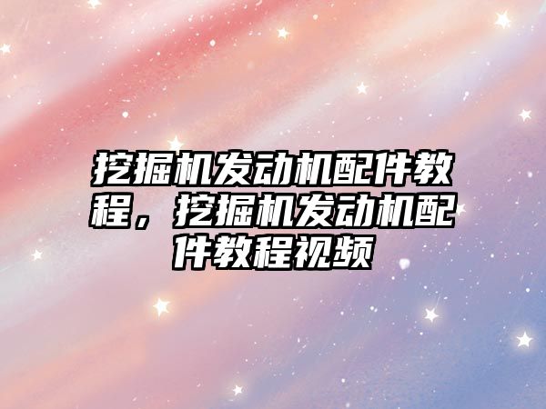 挖掘機發(fā)動機配件教程，挖掘機發(fā)動機配件教程視頻