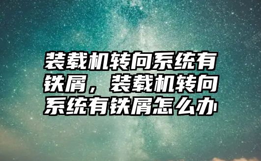 裝載機轉向系統(tǒng)有鐵屑，裝載機轉向系統(tǒng)有鐵屑怎么辦