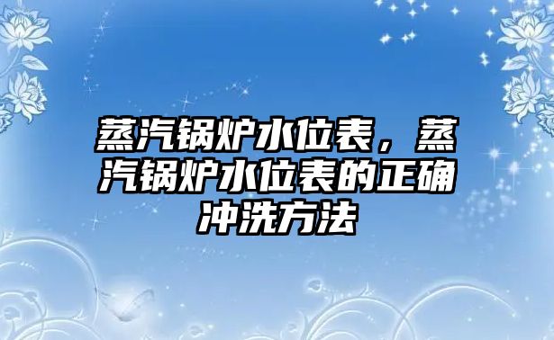 蒸汽鍋爐水位表，蒸汽鍋爐水位表的正確沖洗方法