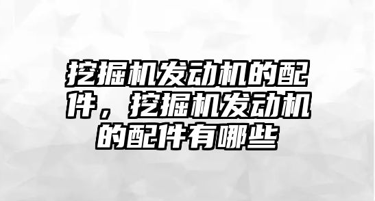 挖掘機發(fā)動機的配件，挖掘機發(fā)動機的配件有哪些