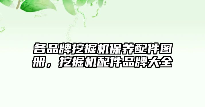 各品牌挖掘機(jī)保養(yǎng)配件圖冊，挖掘機(jī)配件品牌大全