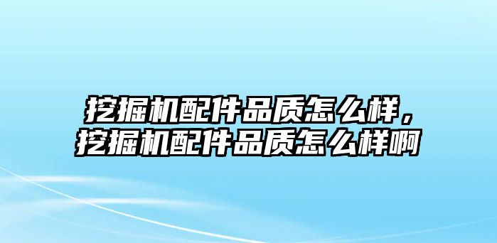 挖掘機配件品質(zhì)怎么樣，挖掘機配件品質(zhì)怎么樣啊