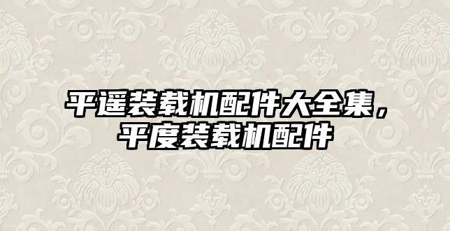 平遙裝載機配件大全集，平度裝載機配件