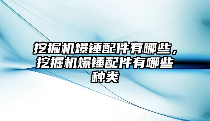 挖掘機爆錘配件有哪些，挖掘機爆錘配件有哪些種類