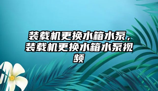 裝載機(jī)更換水箱水泵，裝載機(jī)更換水箱水泵視頻