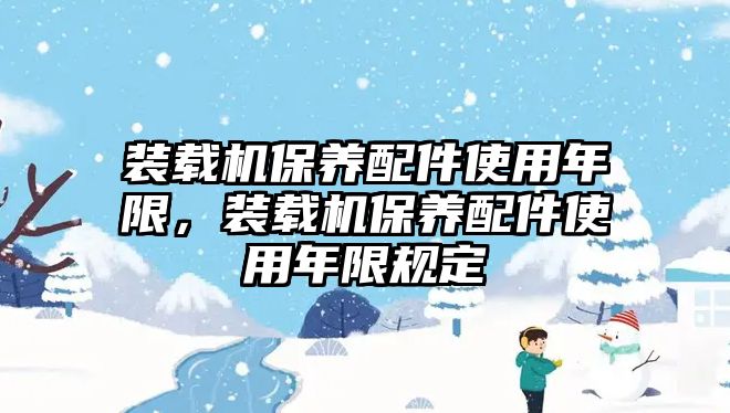 裝載機保養(yǎng)配件使用年限，裝載機保養(yǎng)配件使用年限規(guī)定