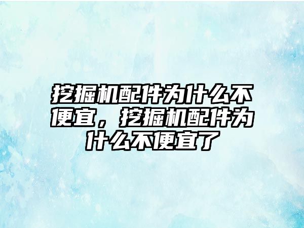 挖掘機配件為什么不便宜，挖掘機配件為什么不便宜了