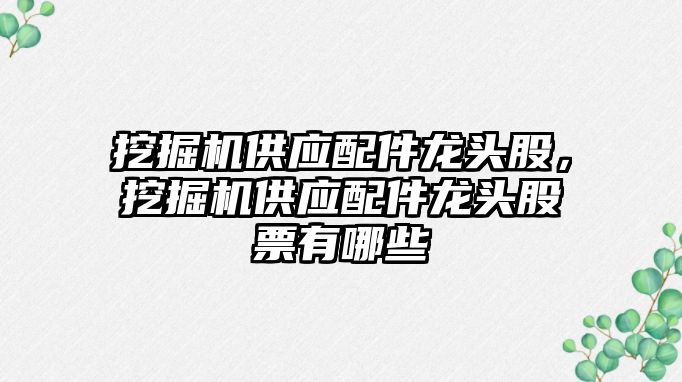 挖掘機供應(yīng)配件龍頭股，挖掘機供應(yīng)配件龍頭股票有哪些