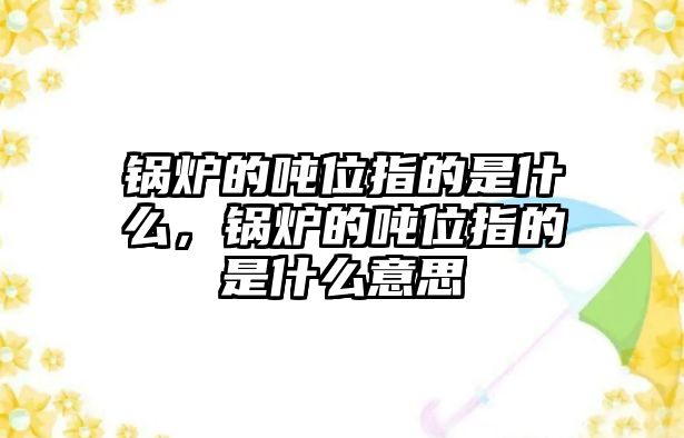 鍋爐的噸位指的是什么，鍋爐的噸位指的是什么意思