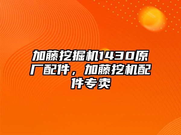 加藤挖掘機1430原廠配件，加藤挖機配件專賣