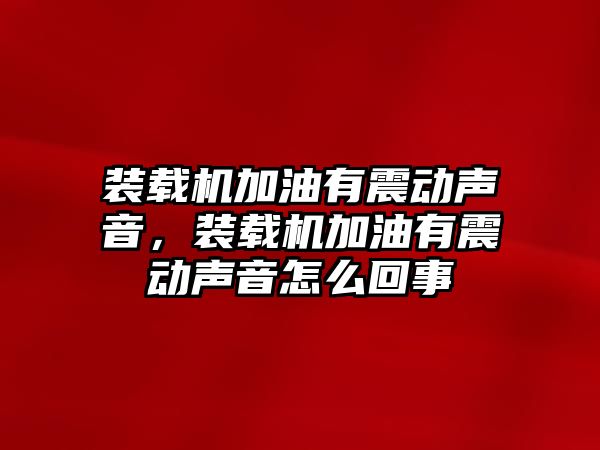 裝載機(jī)加油有震動聲音，裝載機(jī)加油有震動聲音怎么回事