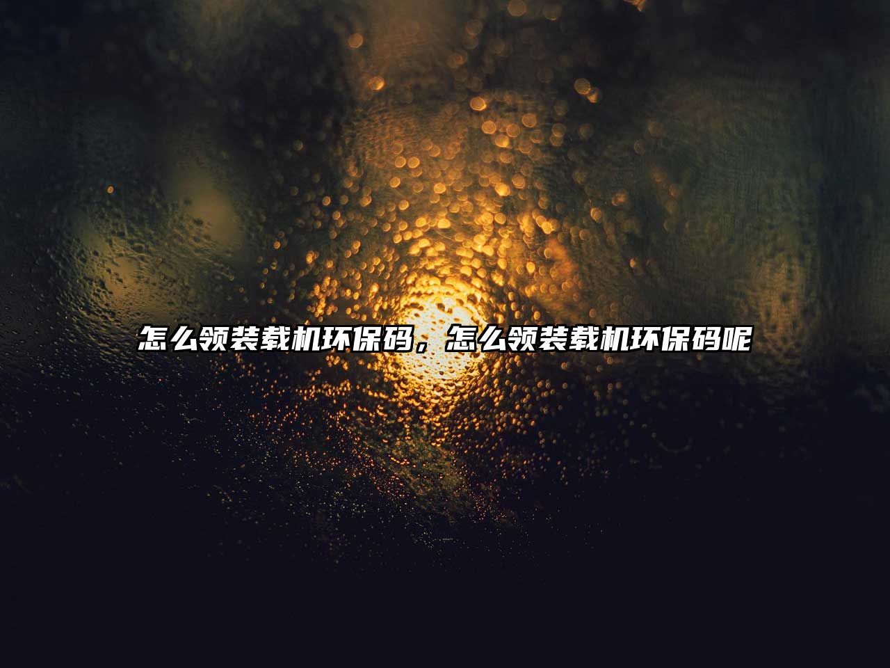 怎么領(lǐng)裝載機環(huán)保碼，怎么領(lǐng)裝載機環(huán)保碼呢