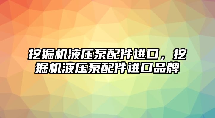 挖掘機液壓泵配件進口，挖掘機液壓泵配件進口品牌