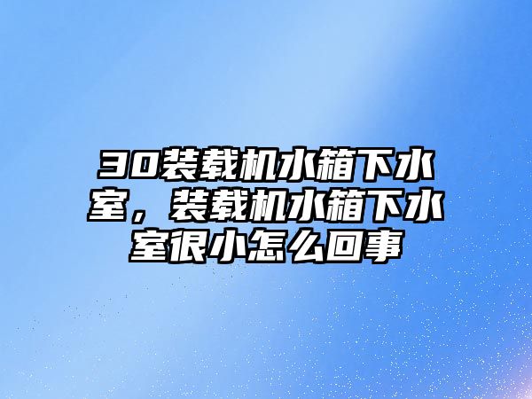 30裝載機(jī)水箱下水室，裝載機(jī)水箱下水室很小怎么回事