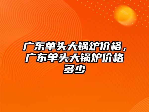 廣東單頭大鍋爐價格，廣東單頭大鍋爐價格多少