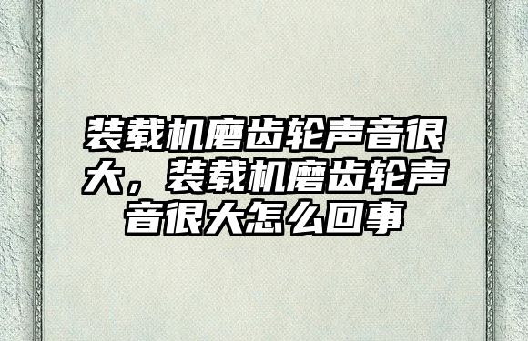 裝載機磨齒輪聲音很大，裝載機磨齒輪聲音很大怎么回事