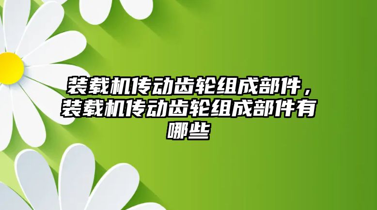 裝載機傳動齒輪組成部件，裝載機傳動齒輪組成部件有哪些