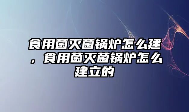 食用菌滅菌鍋爐怎么建，食用菌滅菌鍋爐怎么建立的