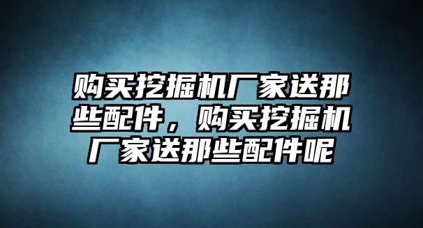 購(gòu)買挖掘機(jī)廠家送那些配件，購(gòu)買挖掘機(jī)廠家送那些配件呢