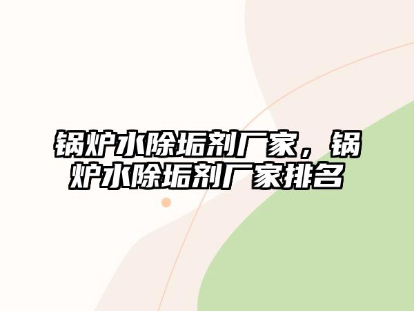 鍋爐水除垢劑廠家，鍋爐水除垢劑廠家排名