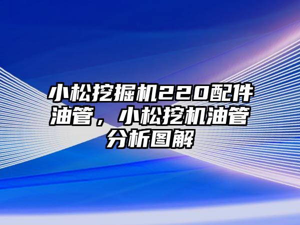 小松挖掘機(jī)220配件油管，小松挖機(jī)油管分析圖解