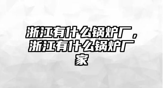 浙江有什么鍋爐廠，浙江有什么鍋爐廠家