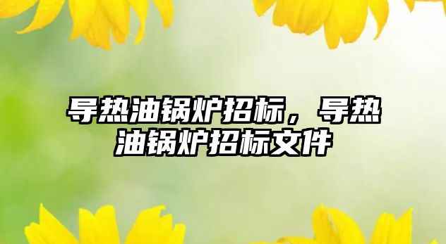 導熱油鍋爐招標，導熱油鍋爐招標文件