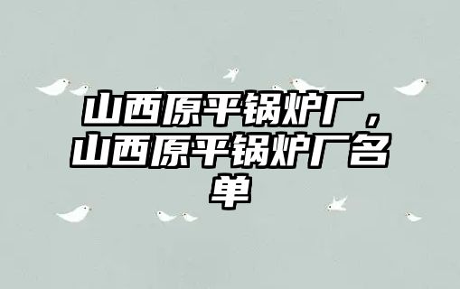 山西原平鍋爐廠，山西原平鍋爐廠名單