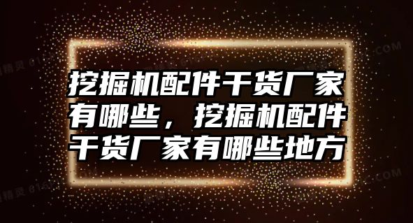 挖掘機配件干貨廠家有哪些，挖掘機配件干貨廠家有哪些地方