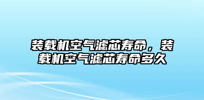 裝載機(jī)空氣濾芯壽命，裝載機(jī)空氣濾芯壽命多久