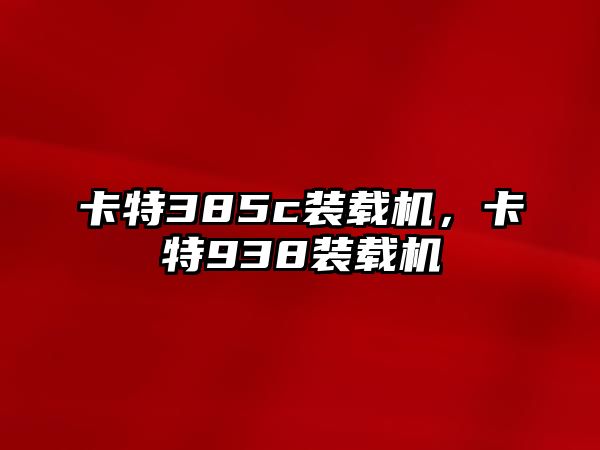 卡特385c裝載機，卡特938裝載機