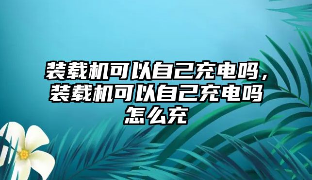 裝載機(jī)可以自己充電嗎，裝載機(jī)可以自己充電嗎怎么充