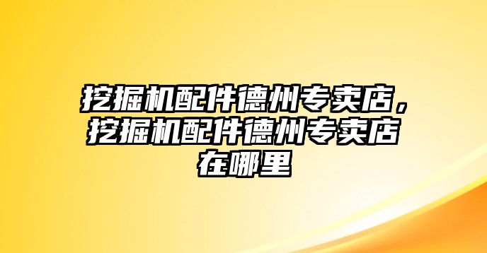 挖掘機配件德州專賣店，挖掘機配件德州專賣店在哪里