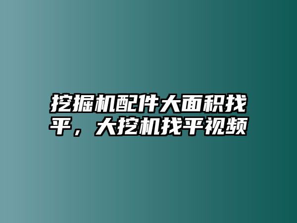 挖掘機配件大面積找平，大挖機找平視頻